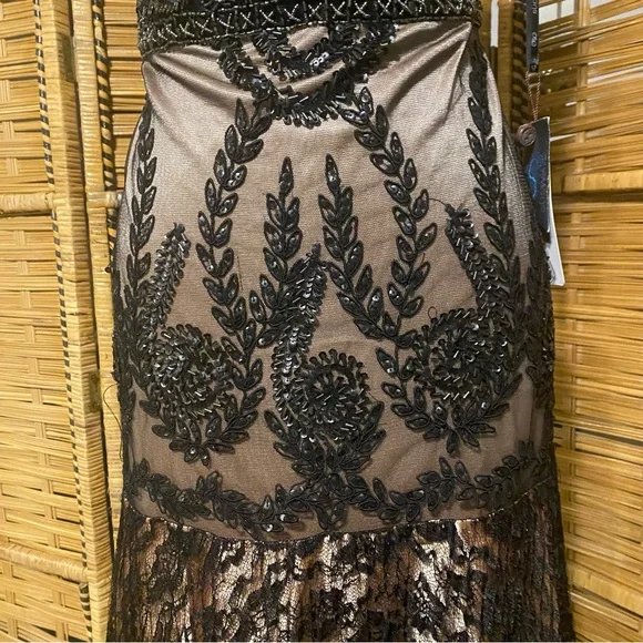 Sue Wong Nocturne Black and Nude Strapless Dress - Picture 8 of 16